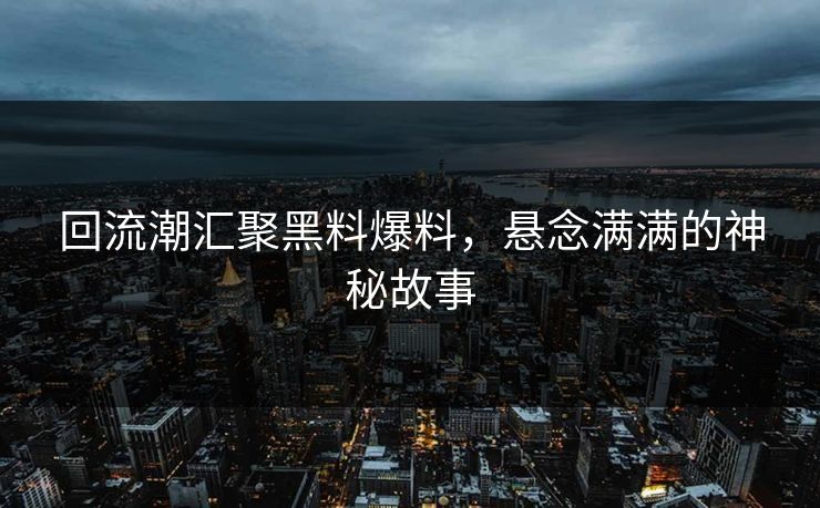 回流潮汇聚黑料爆料，悬念满满的神秘故事